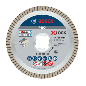 DISQUE DIAMANT CERAMIQUE Ø125mm X-LOCK TURBO (PRO CERAMIC) 2608615132 BOSCH