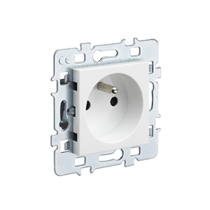 PRISE 2P+T BLANC +CACHE CASUAL  742924