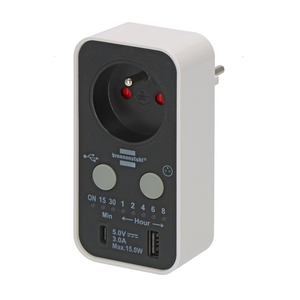 MINUTEUR AVEC PORT USB/USB C BLANC/NOIR 1506181 BREN