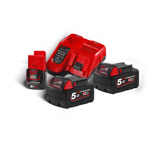 PACK CHARGEUR 12/18V +2 BAT. 18V 5.0AH RED LITHIUM MILWAUKEE M18 NRG-502