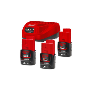 PACK CHARGEUR 12V (+3 BAT. 12V 3,0AH) RED LITHIUM M12 NRG-303 MILWAUKEE