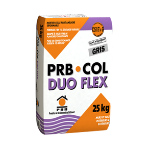 COLLE DUO FLEX GRIS INT/EXT 25kg C2S1ET (Normal) C2S1EG (Fluide) (4-7kg/m²) PRB