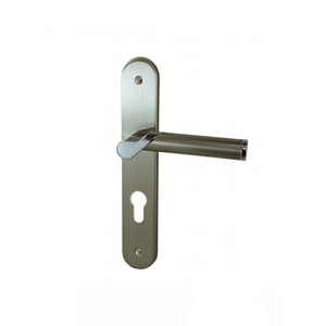 ENSEMBLE PORTE /PLAQUE ZAMAC NICKELE  DT VICTORIA 195MM TROU CYLINDRE      611935