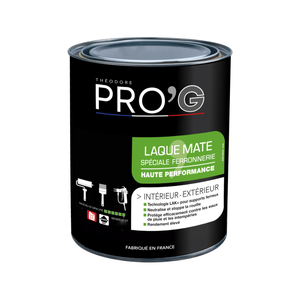 LAQUE ANTIROUILLE NOIR MAT R9005 1L INT/EXT FERRONNERIE TN1613779010 THEO